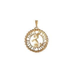 Pendentif Or jaune Caniche Je Suis Fidèle Je Reste Fidèle - Castafiore