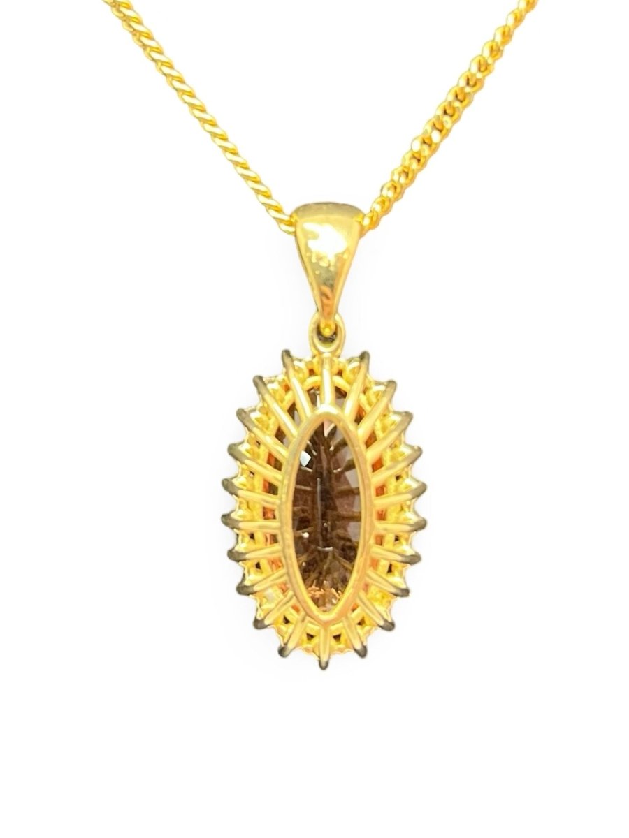 Pendentif or Topaze Impériale et diamants - Castafiore