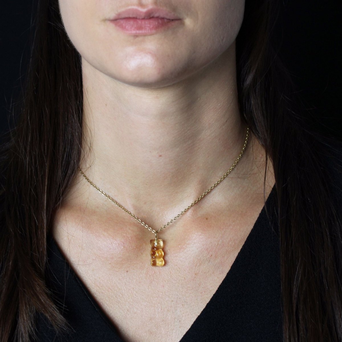 Pendentif Ourson en or jaune et citrine - Castafiore