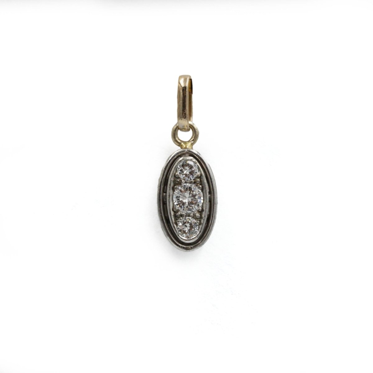 Pendentif Ovale - Or Bi - Colore & Diamants - Castafiore