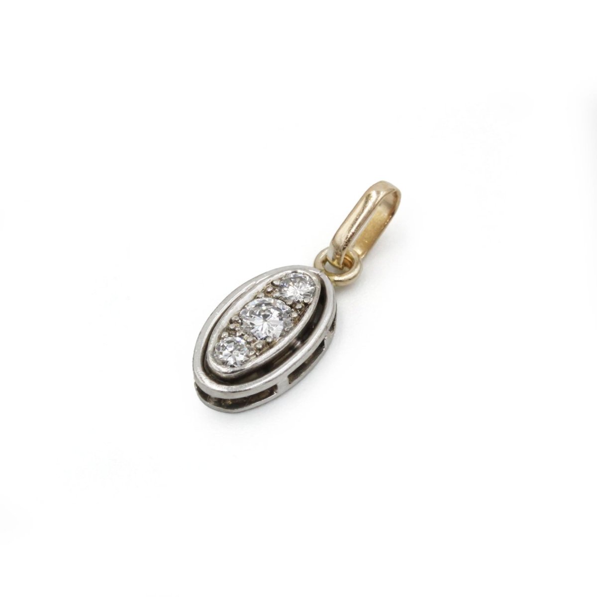 Pendentif Ovale - Or Bi - Colore & Diamants - Castafiore