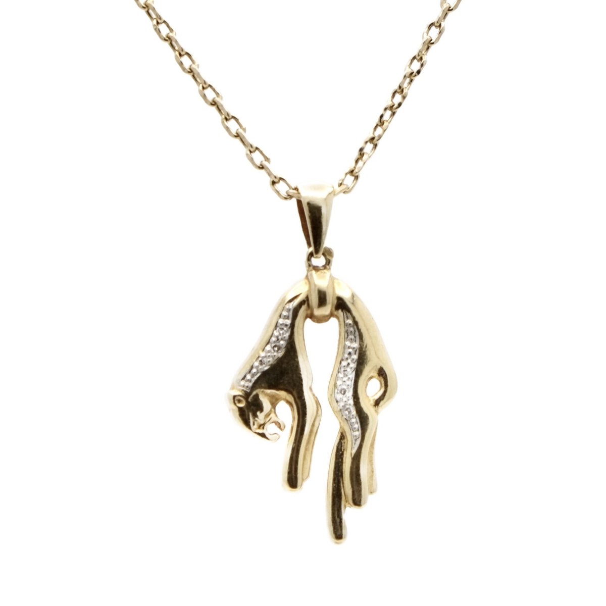 Pendentif panthère molle en or jaune et diamant - Castafiore