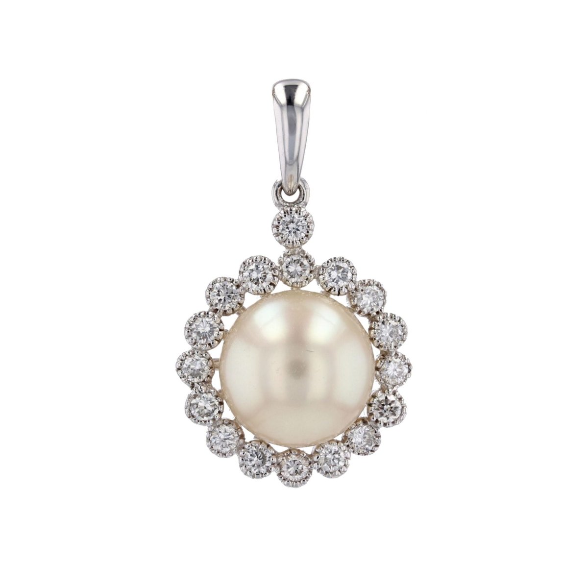 Pendentif perle Akoya et ses diamants - Castafiore