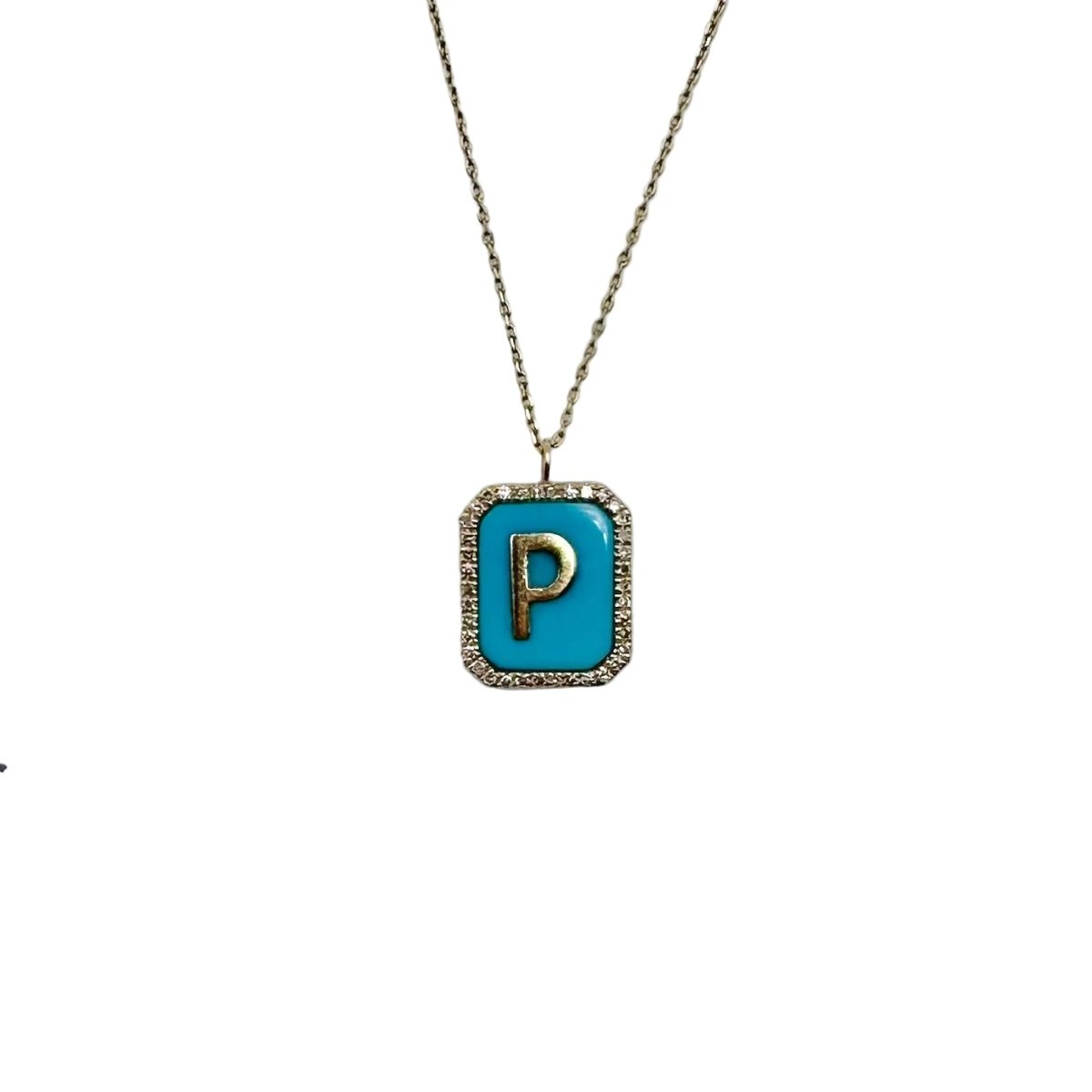 Pendentif PERSÉE en or jaune, turquoise et diamants - Castafiore