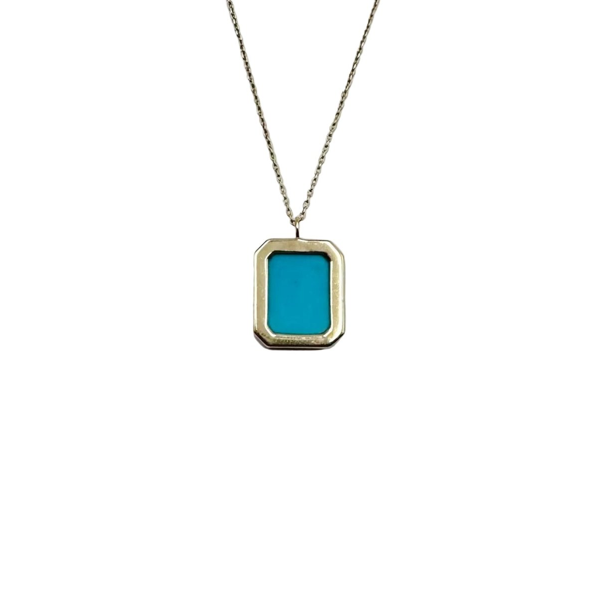 Pendentif PERSÉE en or jaune, turquoise et diamants - Castafiore