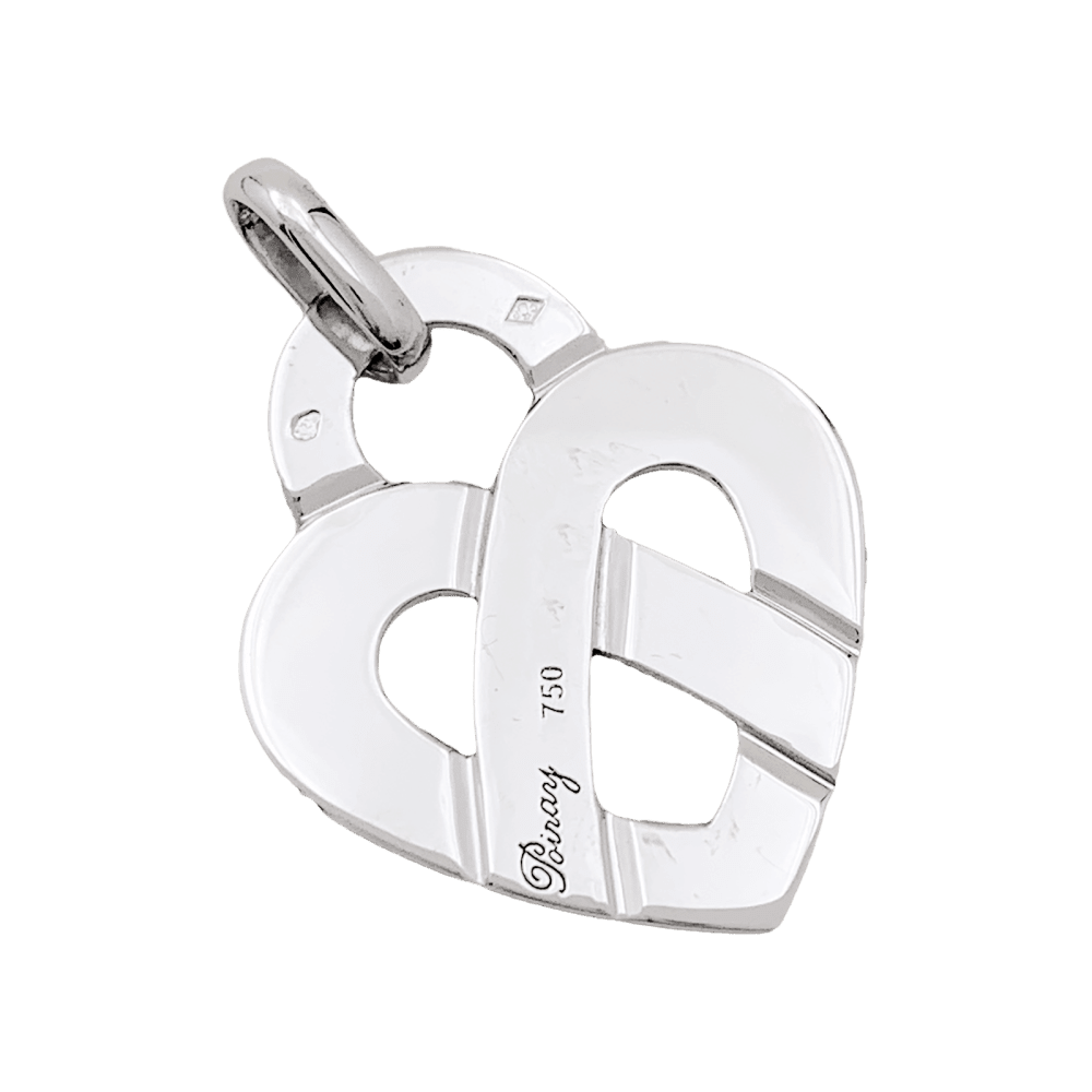 Pendentif POIRAY "Coeur Entrelacé" en or blanc - Castafiore