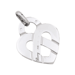 Pendentif POIRAY "Coeur Entrelacé" en or blanc - Castafiore
