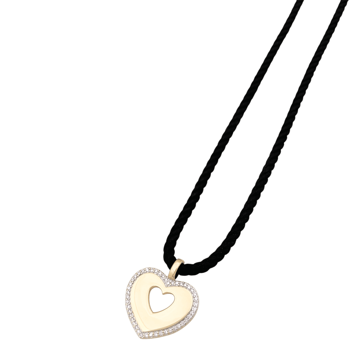Pendentif POIRAY "Coeur Secret" en or blanc, or jaune et diamants - Castafiore