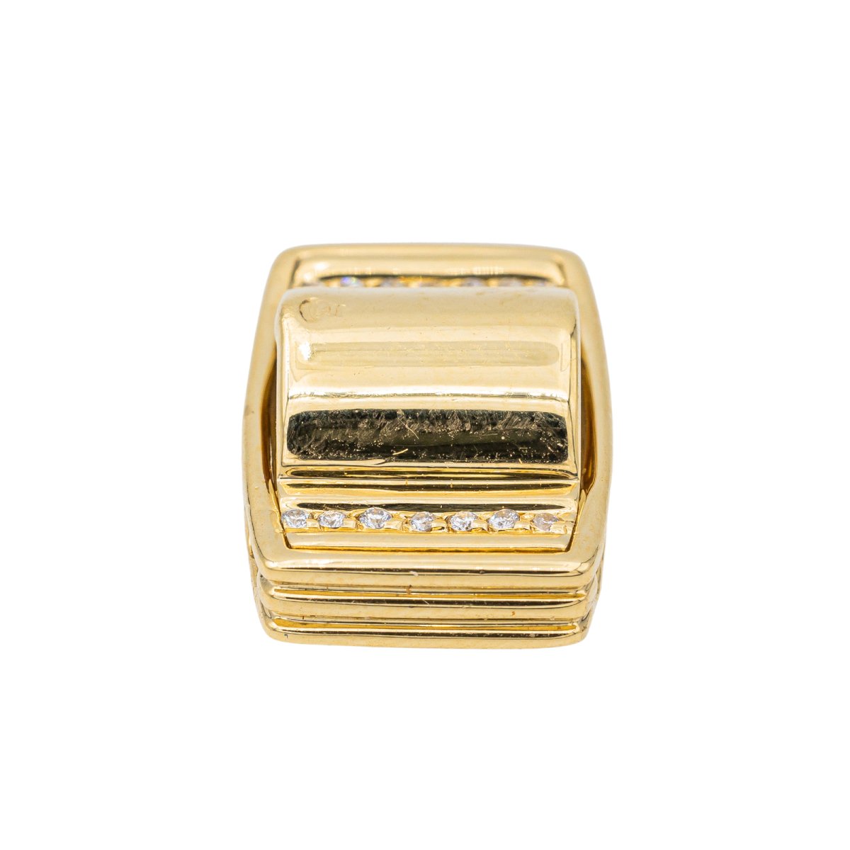 Pendentif POIRAY "Godron" en or jaune et diamants - Castafiore