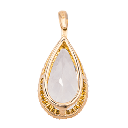 Pendentif Poire en or rose, morganite et diamants - Castafiore