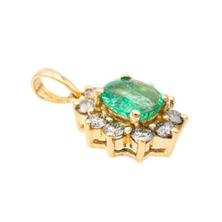 Pendentif Pompadour Or jaune Emeraude - Castafiore