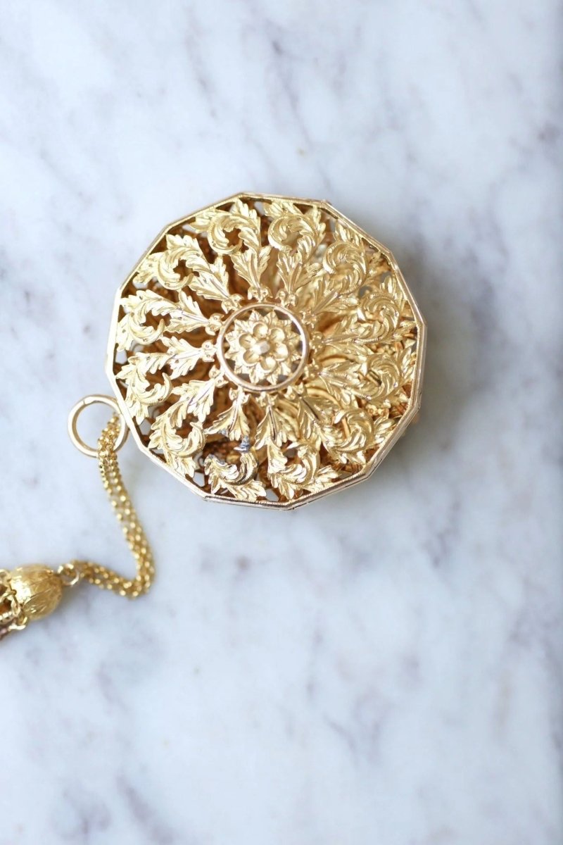 Pendentif porte - monnaie ancien en or jaune - Castafiore