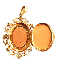 Pendentif Porte photo Napoléon III en or jaune et perles - Castafiore