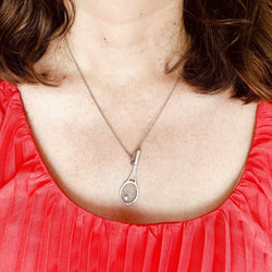 Pendentif raquette de tennis en or blanc et diamant - Castafiore