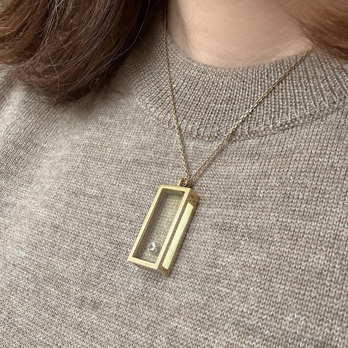 Pendentif « rectangle » en or jaune - Castafiore