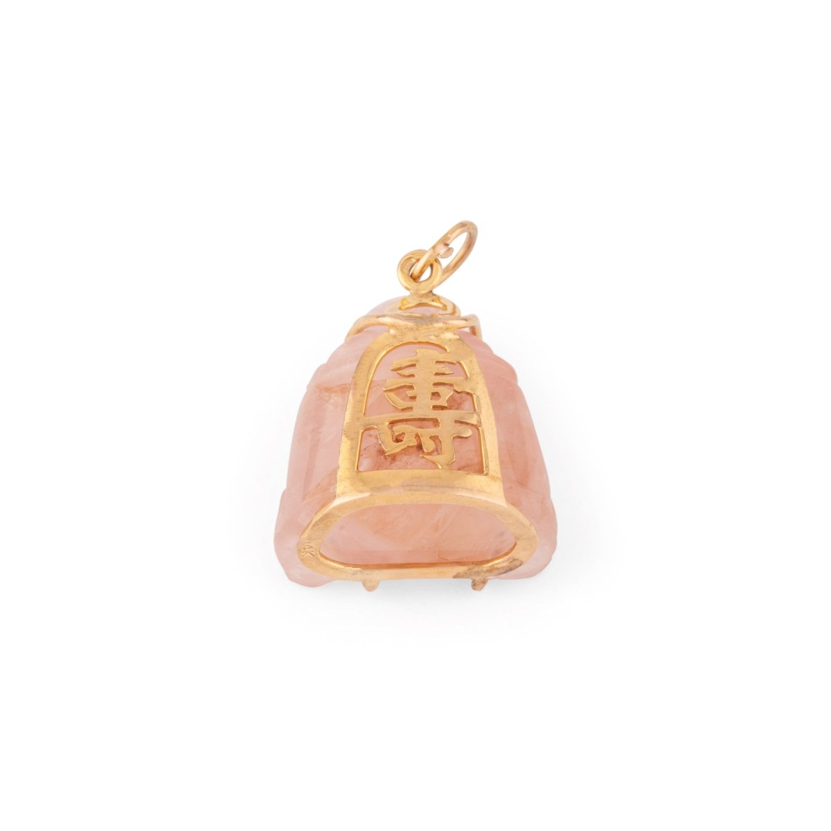 Pendentif représentant un Bouddha quartz rose sculptée - Castafiore
