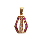 Pendentif Retro diamants et rubis - Castafiore