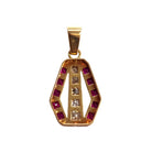 Pendentif Retro diamants et rubis - Castafiore