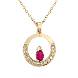 Pendentif RUBIS Diamants en or jaune - Castafiore