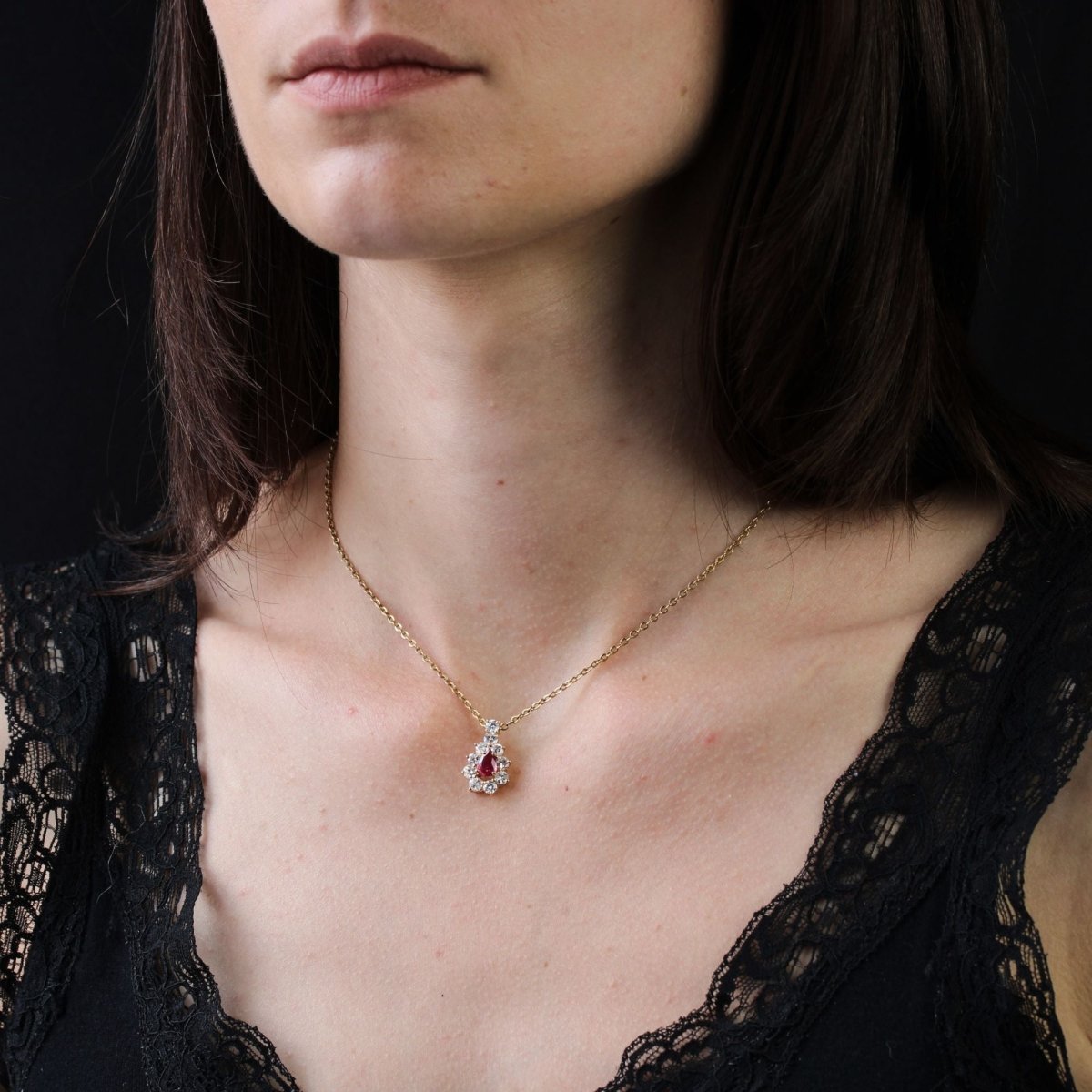 Pendentif rubis et diamants - Castafiore