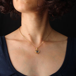 Pendentif SAPHIR Coeur en or jaune et or blanc - Castafiore