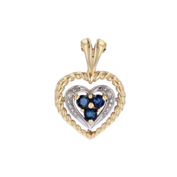 Pendentif SAPHIR Coeur en or jaune et or blanc - Castafiore