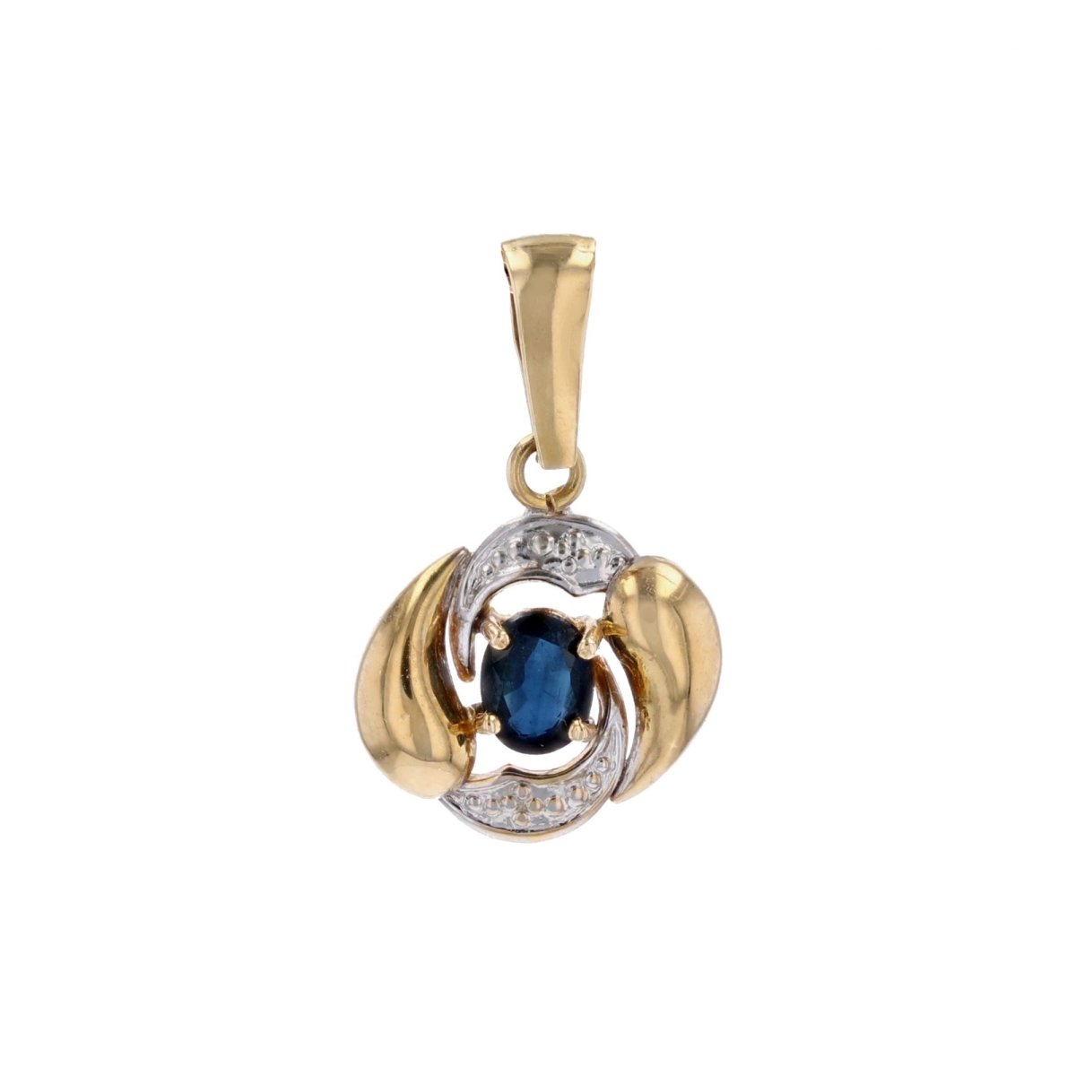 Pendentif Saphir en or jaune et or blanc - Castafiore