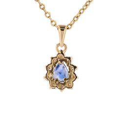 Pendentif sen or jaune, saphir et diamants - Castafiore