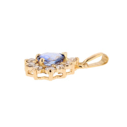 Pendentif sen or jaune, saphir et diamants - Castafiore