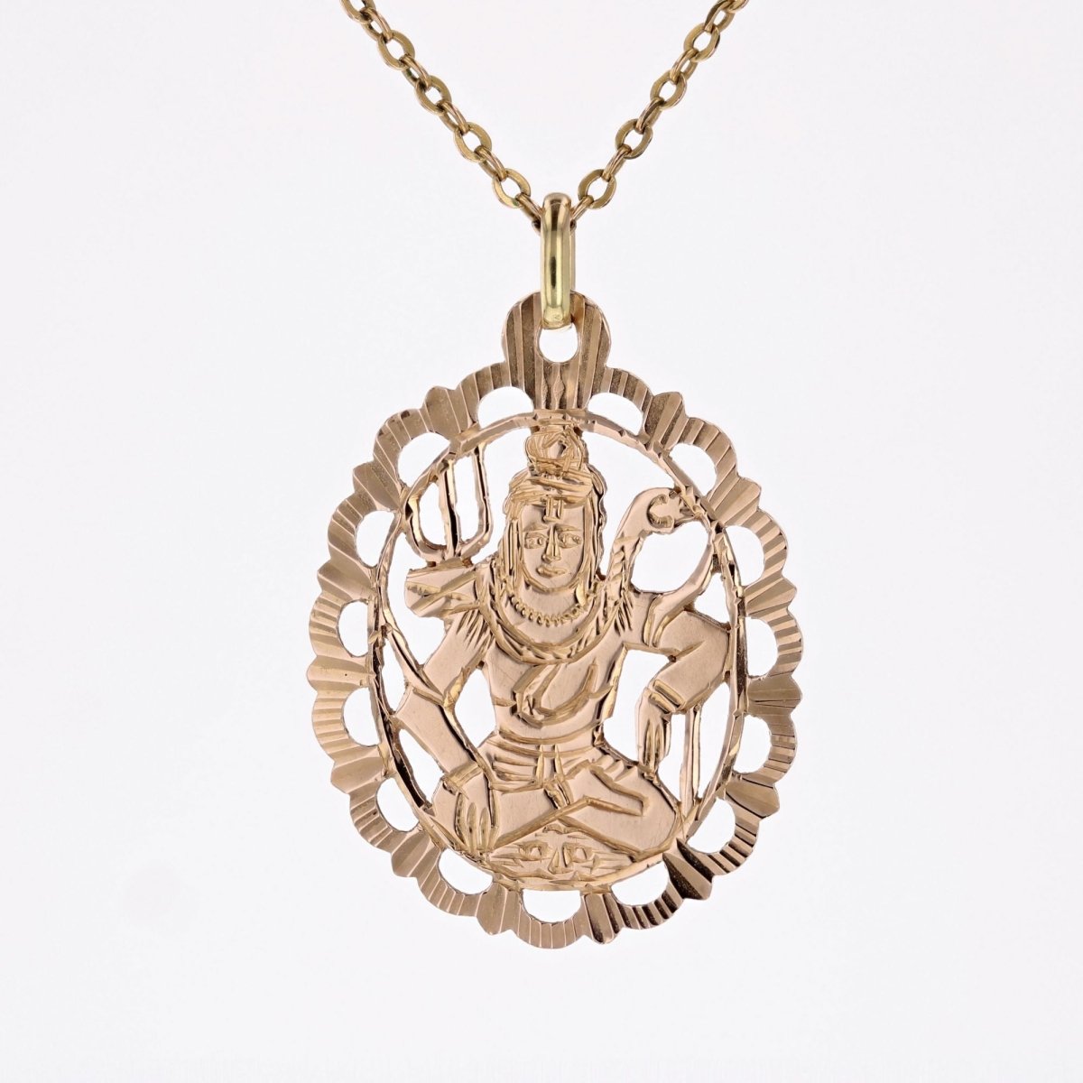 Pendentif SHIVA ovale en or rose - Castafiore