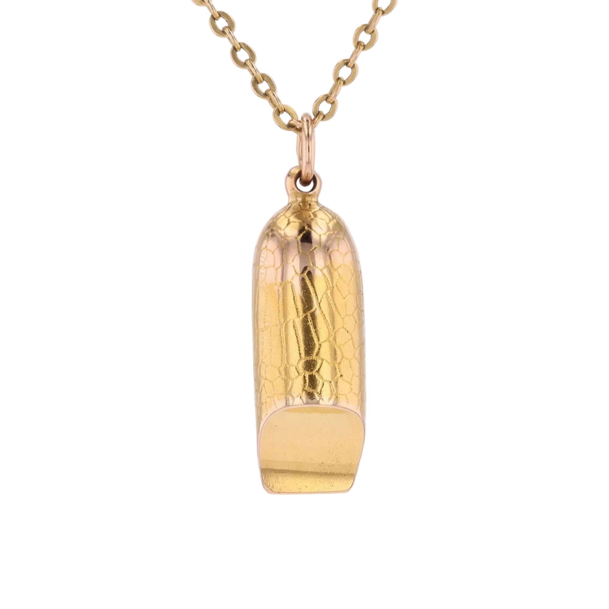 Antique gold-plated whistle pendant