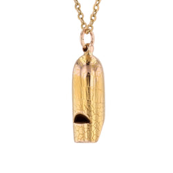 Antique gold-plated whistle pendant