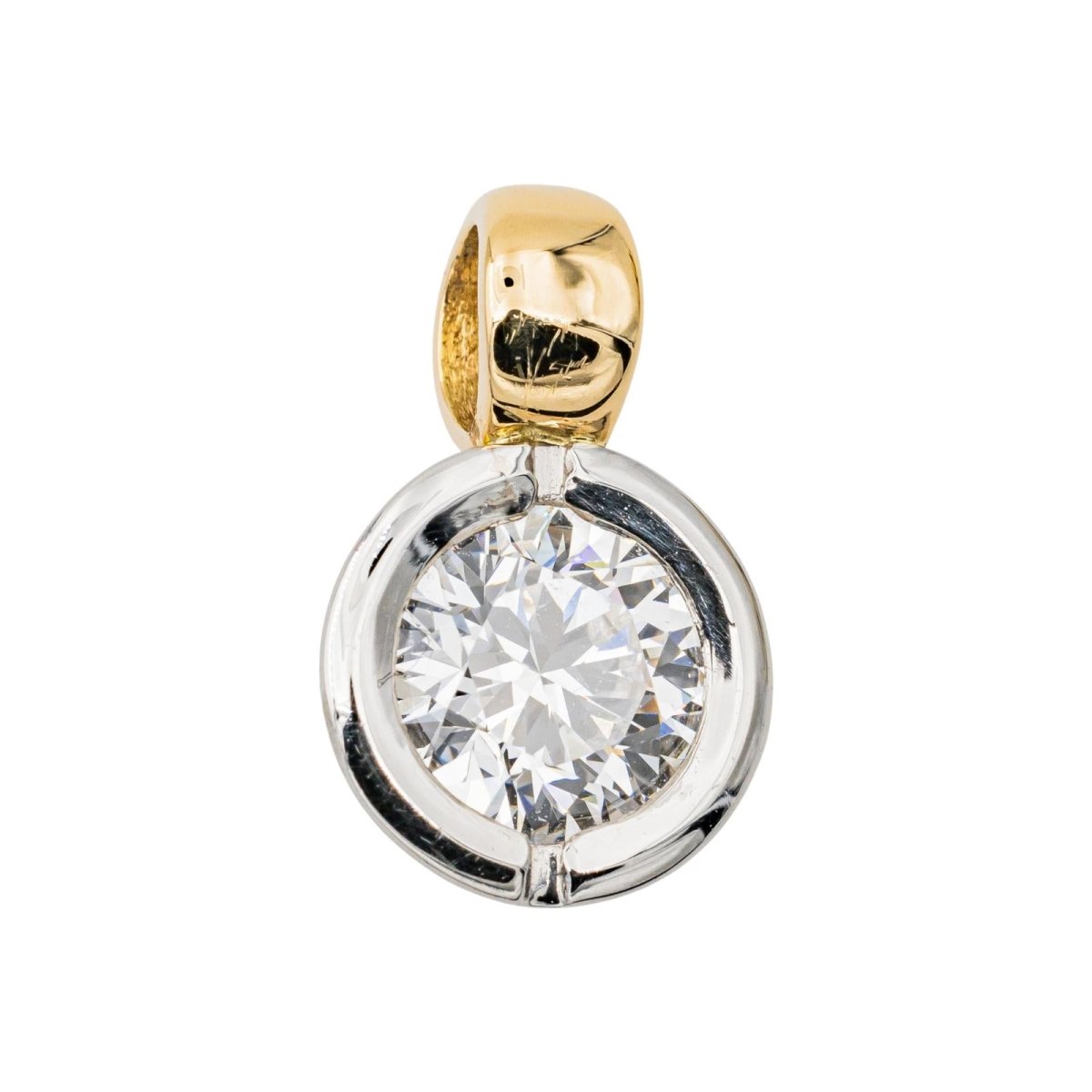 Pendentif Solitaire en or jaune et diamant - Castafiore