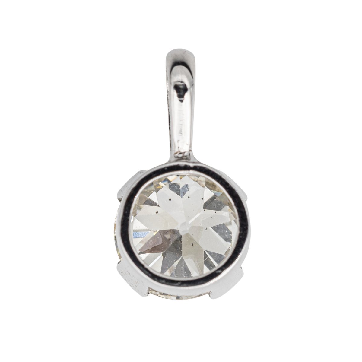 Pendentif Solitaire Or blanc Diamant - Castafiore