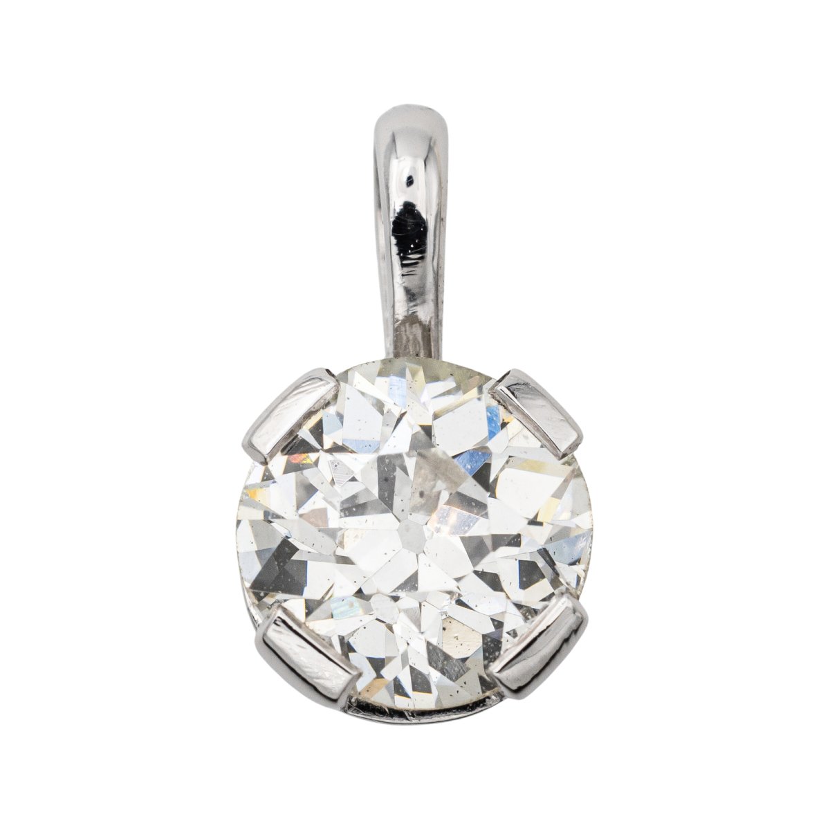 Pendentif Solitaire Or blanc Diamant - Castafiore