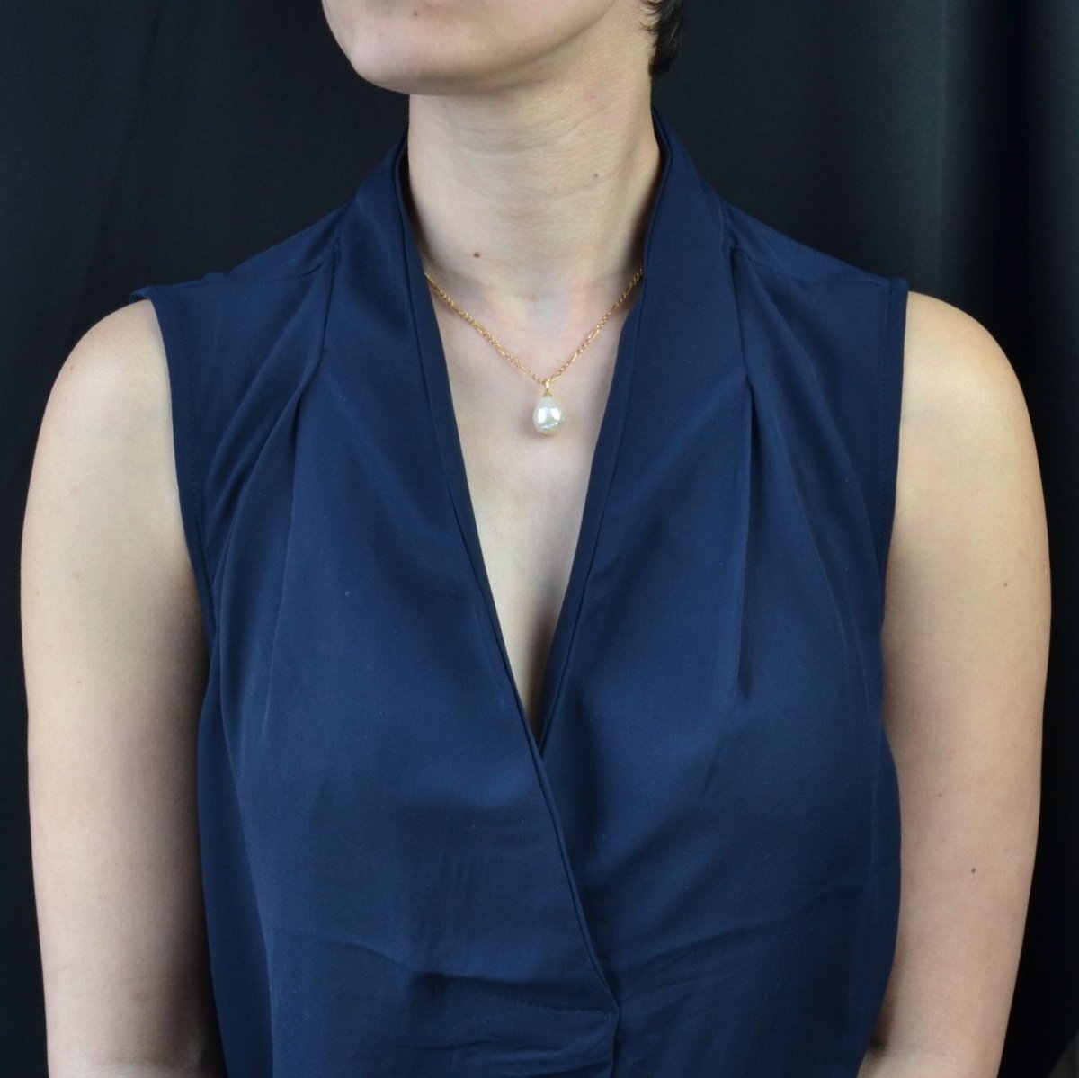 Pendentif SOUFFLURE Perle en or jaune - Castafiore