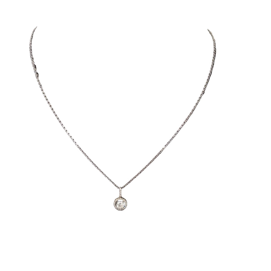 Pendentif sur chaîne en or blanc et diamant - Castafiore