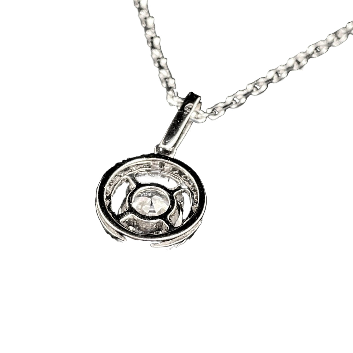 Pendentif sur chaîne en or blanc et diamant - Castafiore