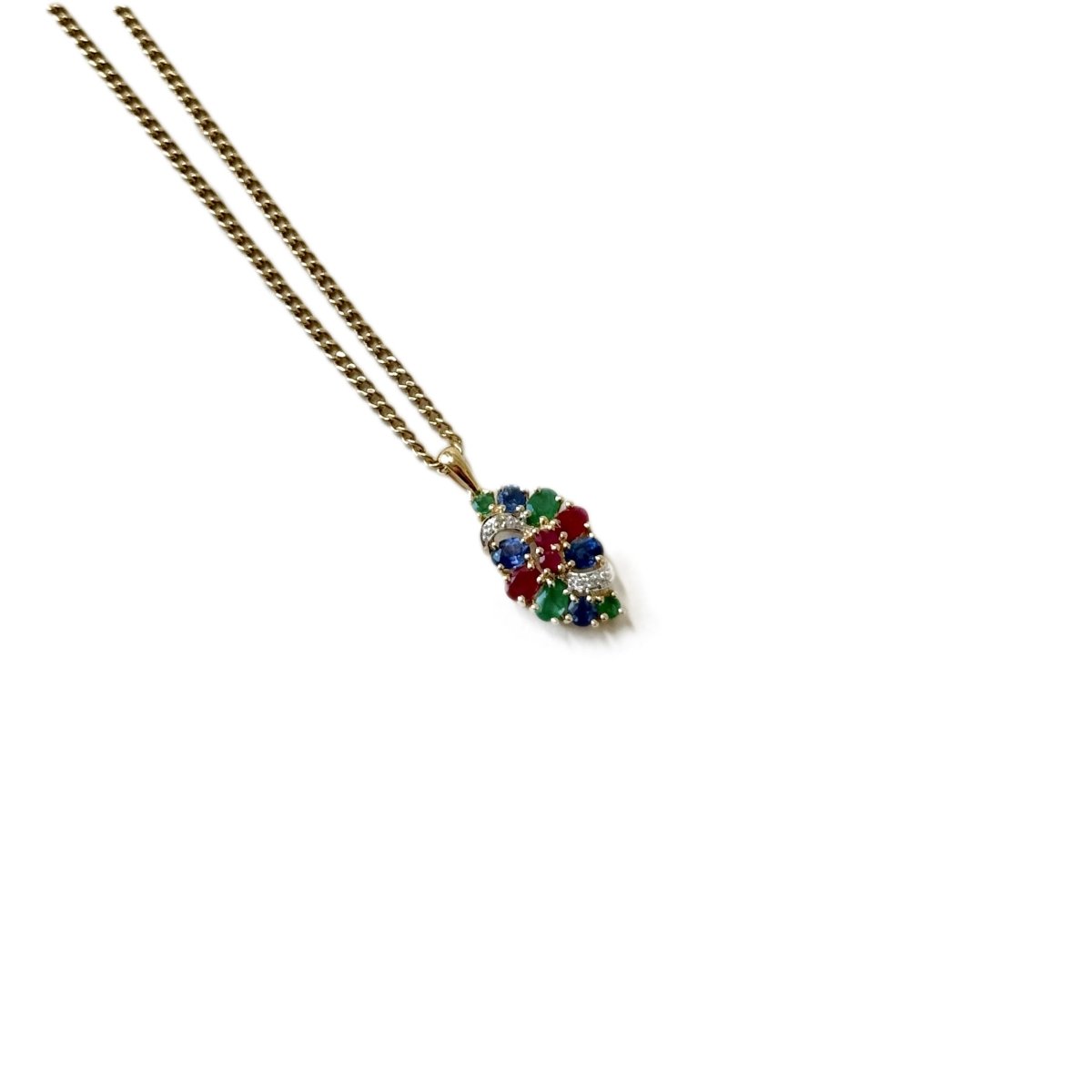 Pendentif TITTI FUTTI en or jaune, or blanc, émeraudes, saphirs, rubis et diamants - Castafiore