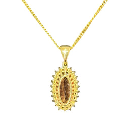 Pendentif Topaze impériale et diamants en or jaune - Castafiore
