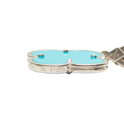 Pendentif VAN CLEEF & ARPELS "Magic Alhambra" en or blanc et turquoise - Castafiore