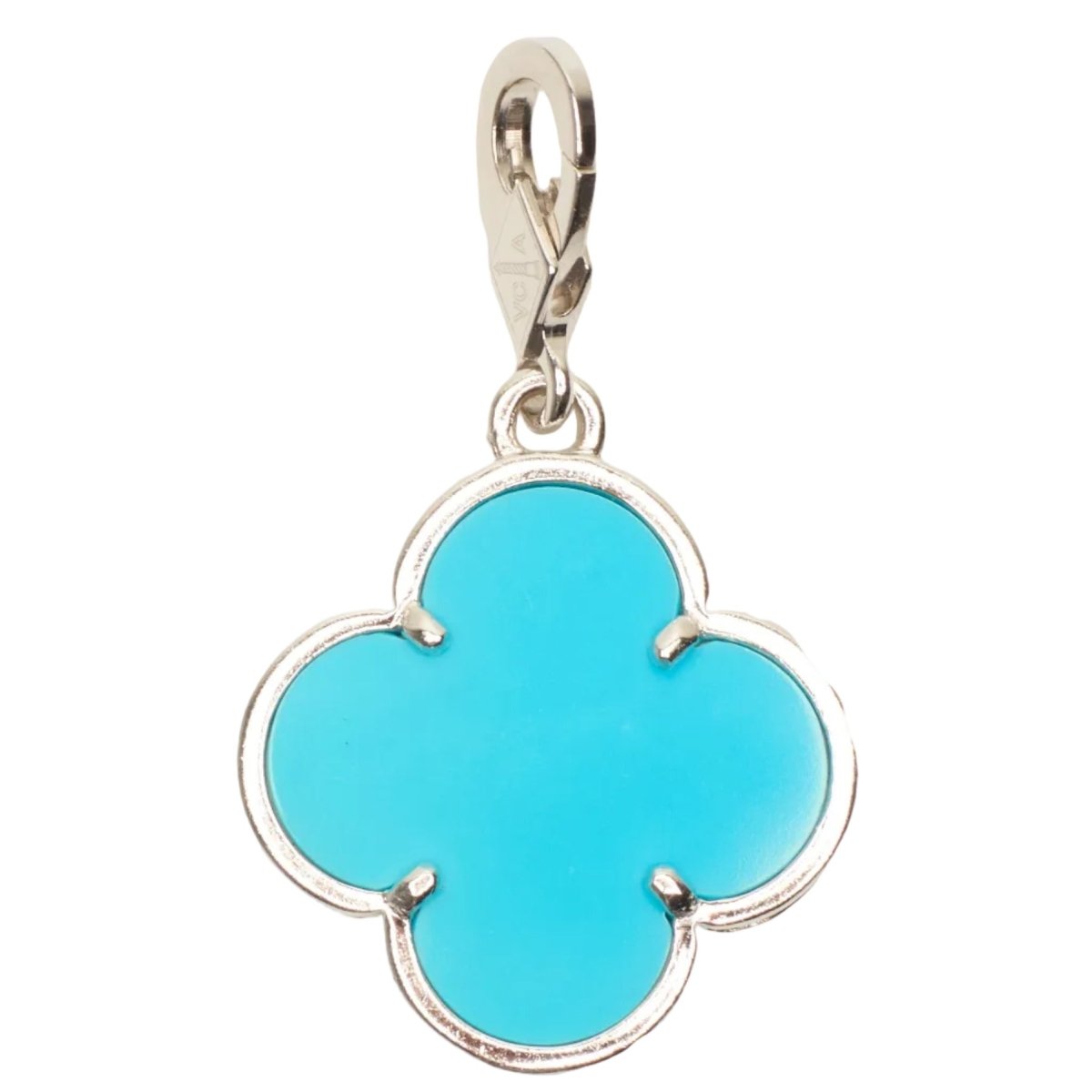 Pendentif VAN CLEEF & ARPELS "Magic Alhambra" en or blanc et turquoise - Castafiore