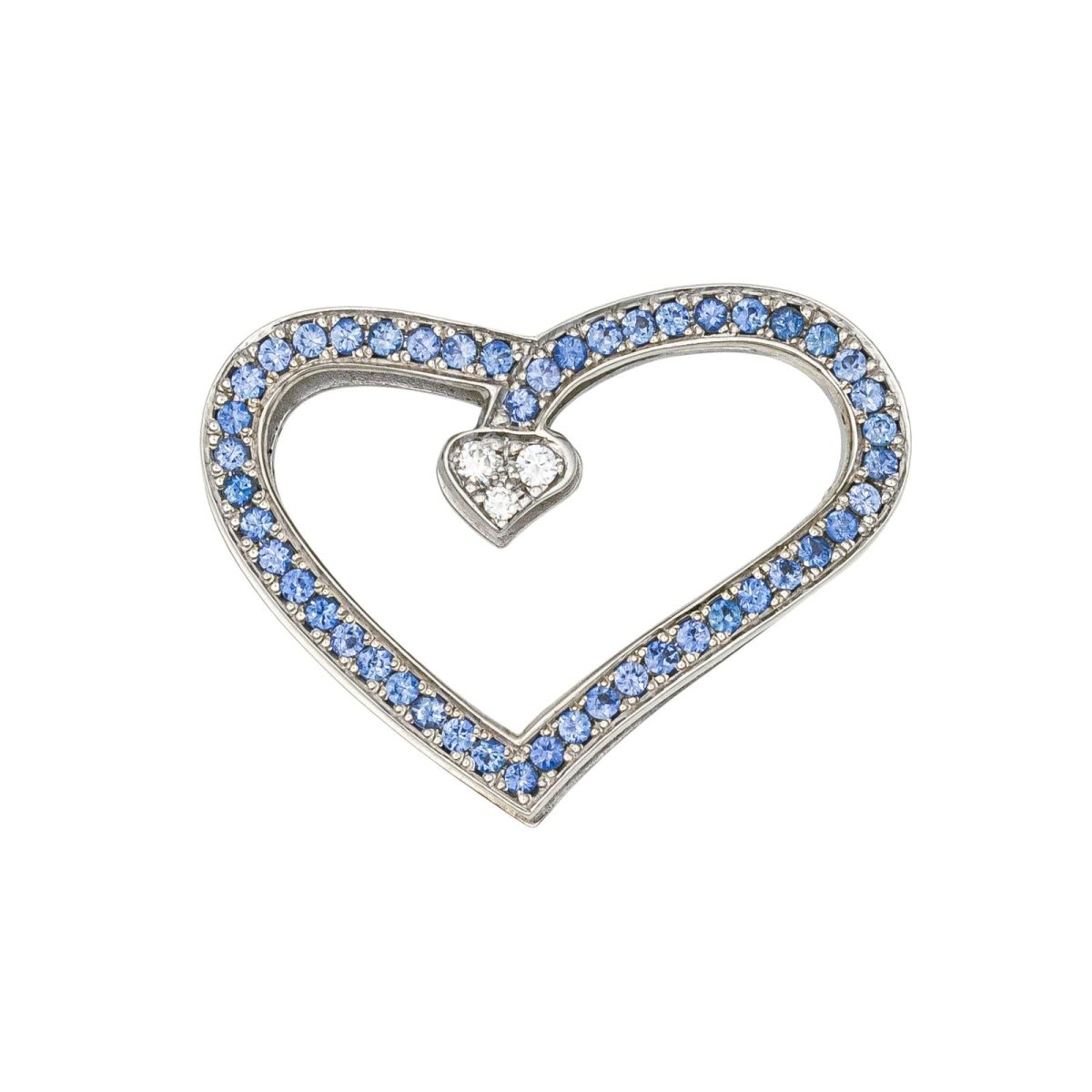 Pendentif VAN DER BAUWEDE en argent, saphirs et diamants - Castafiore