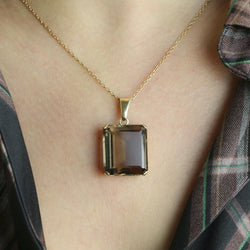 Pendentif VASSORT Quartz fumé en or jaune - Castafiore