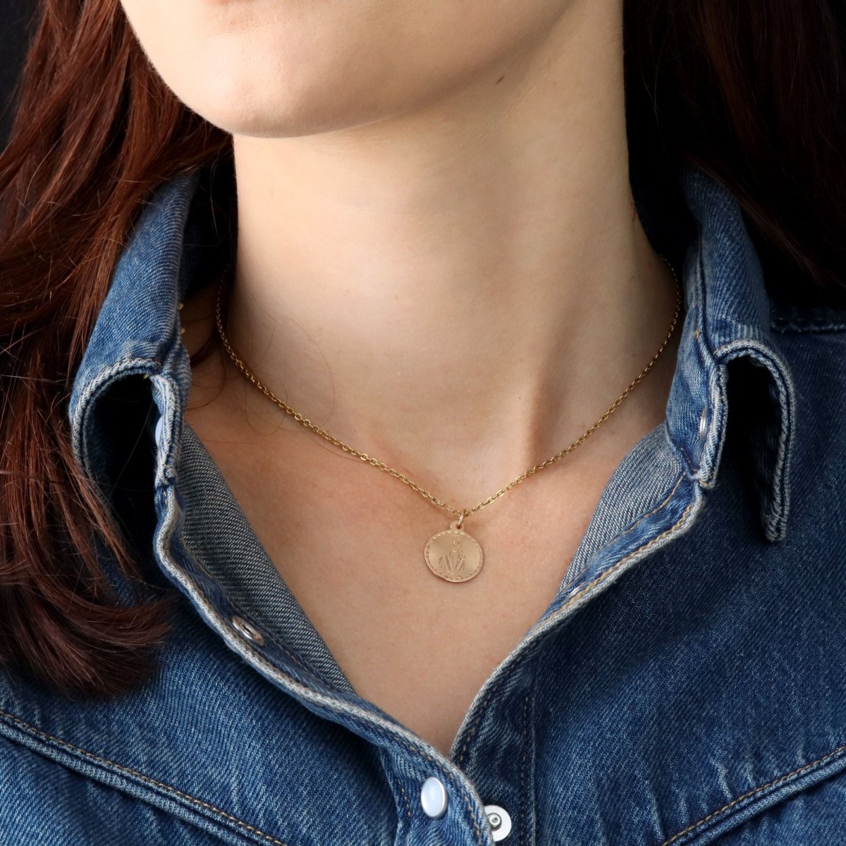 Pendentif Vierge miraculeuse en or rose - Castafiore