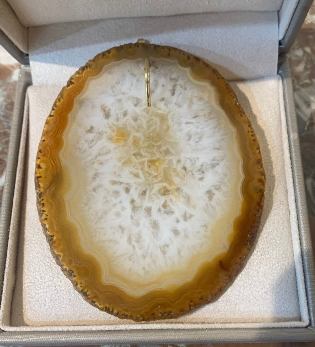 Pendentif Vintage Agate Or Jaune 18 Carats - Castafiore