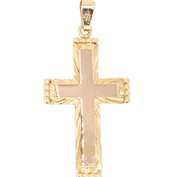 Pendentif vintage croix en or jaune - Castafiore