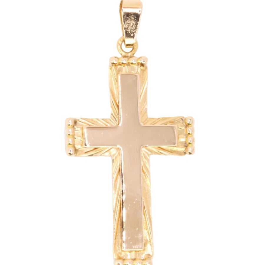 Pendentif vintage croix en or jaune - Castafiore