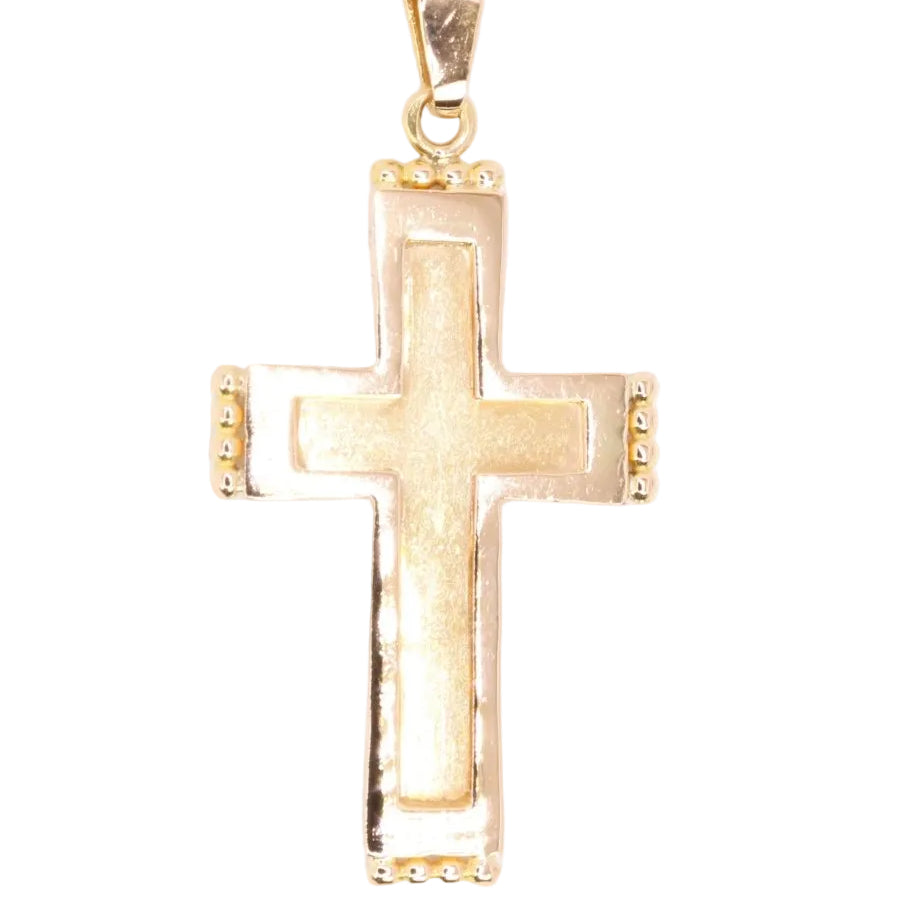 Pendentif vintage croix en or jaune - Castafiore