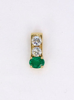 Pendentif vintage émeraude diamants - Castafiore